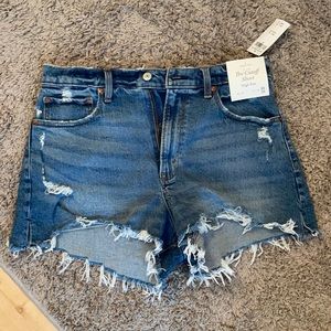 Abercrombie cutoff high rise curve love shorts